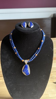 Mine Finds by Jay King DTR 925 Sterling Silver Lapis And Pearl Necklace Set