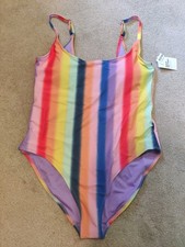 Old Navy Swimsuit Size XL One-Piece Rainbow Stripe BRAND NEW
