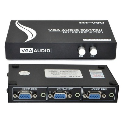 iKKEGOL 2 Port VGA Video Switch 2x1 SVGA Switcher Box 2 in 1 2 Port, 2 