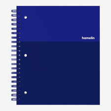 Hamelin 1 Subject, Graph Paper, Hard Cover Spiral Bound Grid Notebook, 4 Square
