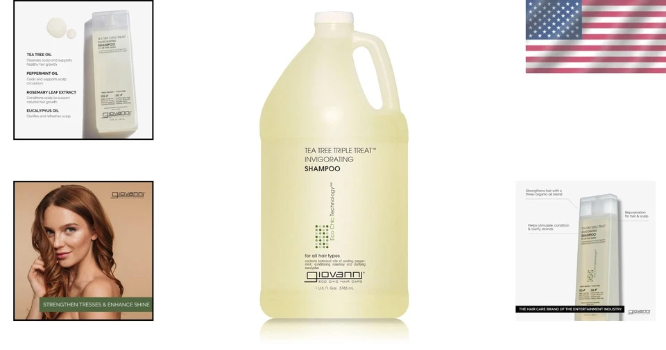 Clarifying and Moisturizing Tea Tree Shampoo with Essential Oils - 128 Fl Oz - Image 2 of 4