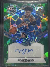 2023-2024 Panini Mosaic MILES McBRIDE Scripts Green Cracked Ice Prizm Autograph