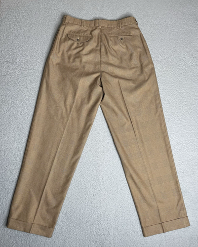 Pantalone uomo vintage Polo Ralph Lauren plissettato davanti con polsini 36/32 marrone pied de poule - Foto 5 di 19