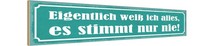 Holzschild 10X46 Cm Ich Weiß Alles Stimmt Nur Nie Dekoration Deko Geschenk Holz