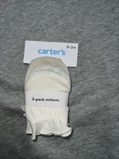 Carter  s Baby 3-Pack No-Scratch Mittens Ivory/Heather Neutral 