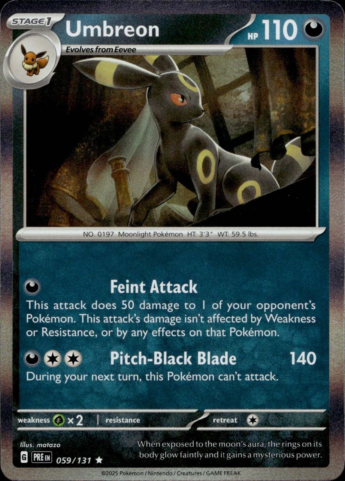 Umbreon 059/131 Rare Prismatic Evolutions Multi Item Discount NM