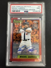 2025 Topps Update Silver Pack U90C-97 1990 Chrome Miguel Cabrera Auto Orange /25