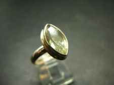 Libyan Desert Glass Tektite Silver Ring from Libya - Size 5 - 3.57 Grams