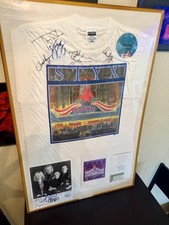 RARE STYX Signed Paradise Theatre Return Tour Framed Display Shirt Photo Ticket