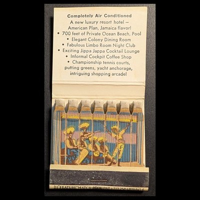 Full Book Vintage Feature Matchbook Arawak Hotel Jamaica British West Indies