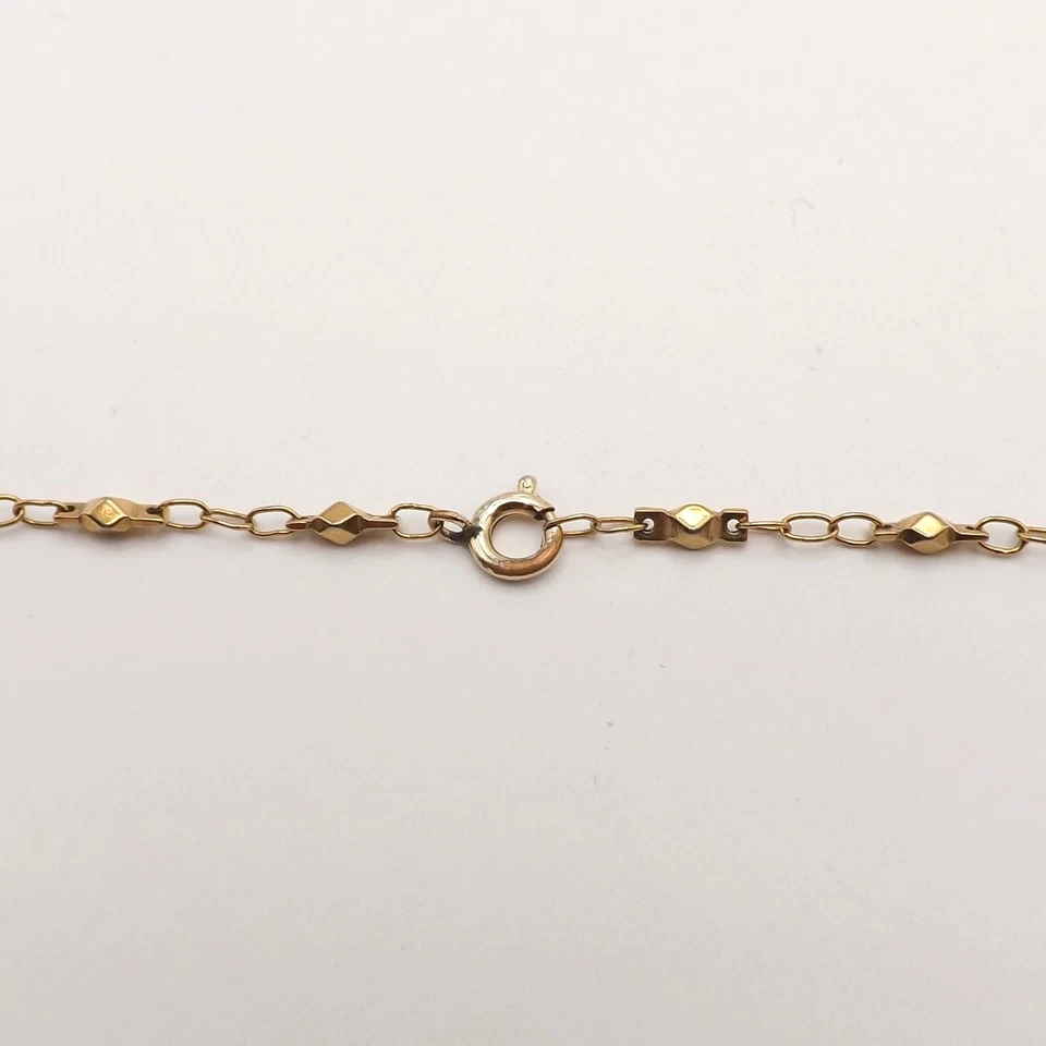 Collar de cadena colgante largo estación de eslabones de diamantes barra llena de oro de 12k 28 pulgadas Foto 4 de 4