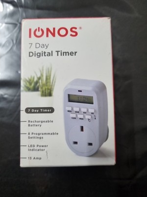 Ionos 7 Tage Digitale Zeitschaltuhr Stecker. 8 programmierbare Einstellungen 13 Amp