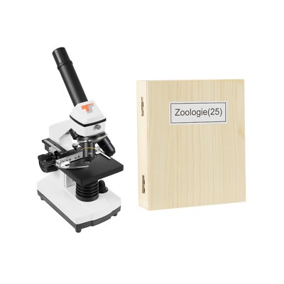 Mikroskop -640x mit Kreuztisch + 25 Zoologie Dauerpräparate, TSMXMP7 + TSMDPZ