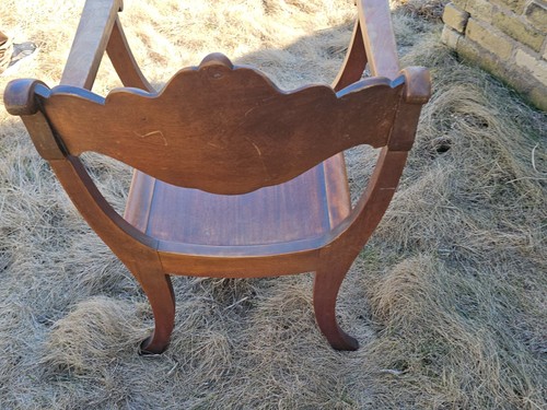 Antique Victorian WOOD CARVED Mahogany  unique & rare throne chair - Picture 3 of 8