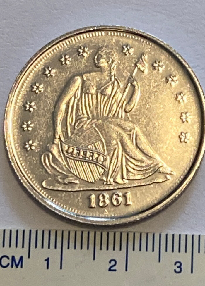 1861 HALF DOLLAR RESTRIKE COIN CONFEDERATE STATES OF AMERICA CIVIL WAR CSA FREE