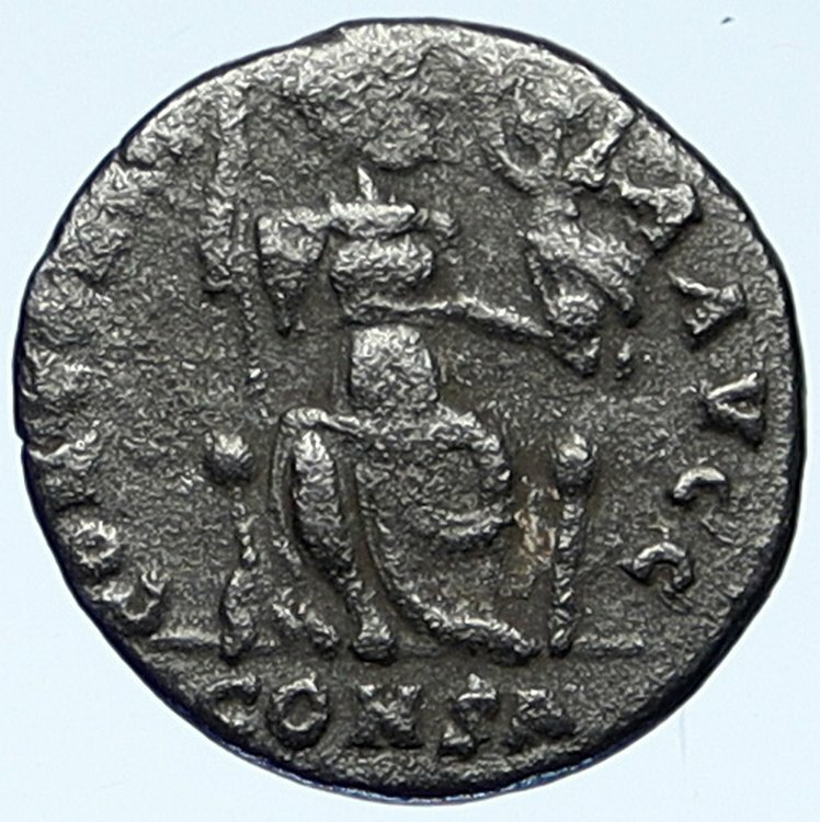 THEODOSIUS II Authentic OLD CHRISTIAN CROSS Roman Coin