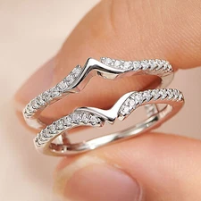 Wedding Ring Guard Enhancers Engagement Rings for Women Stackable Eternity Bands