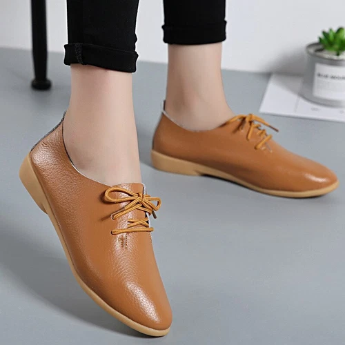 Women Oxford Shoes Leather Ballet Flats Lace Up Soft Casual Comfortable Ladies - Bild 27 von 42