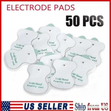 50PCS Massager & Electrode Snap On Replacement Pads for Pulse Tens Unit USA