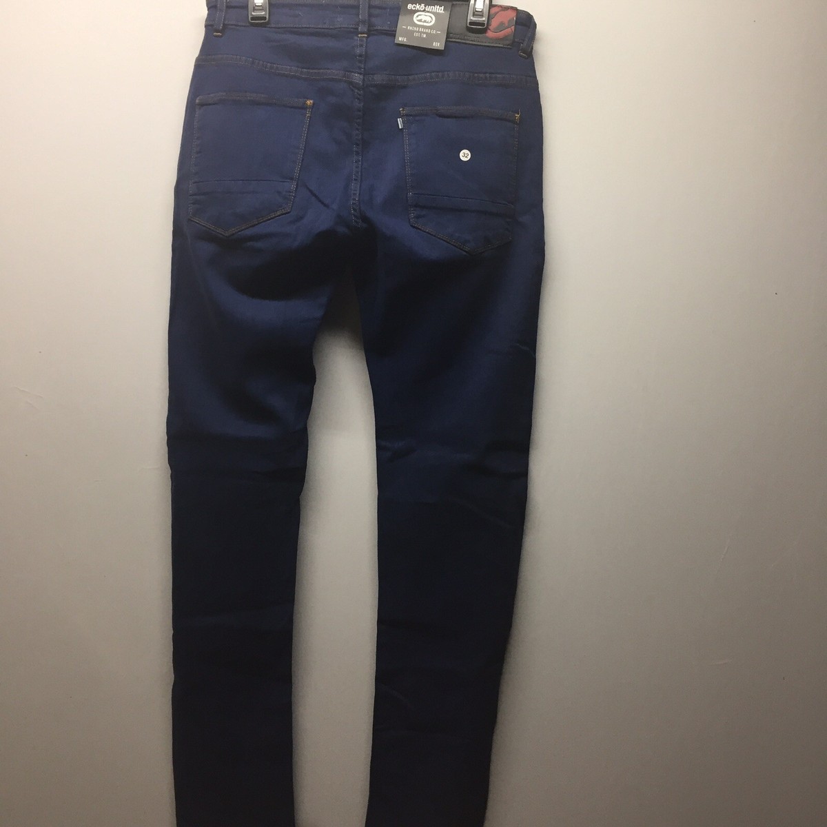 Ecko Unltd Jeans Skinny Fit Zip-Fly Color Blue Stretch Distress