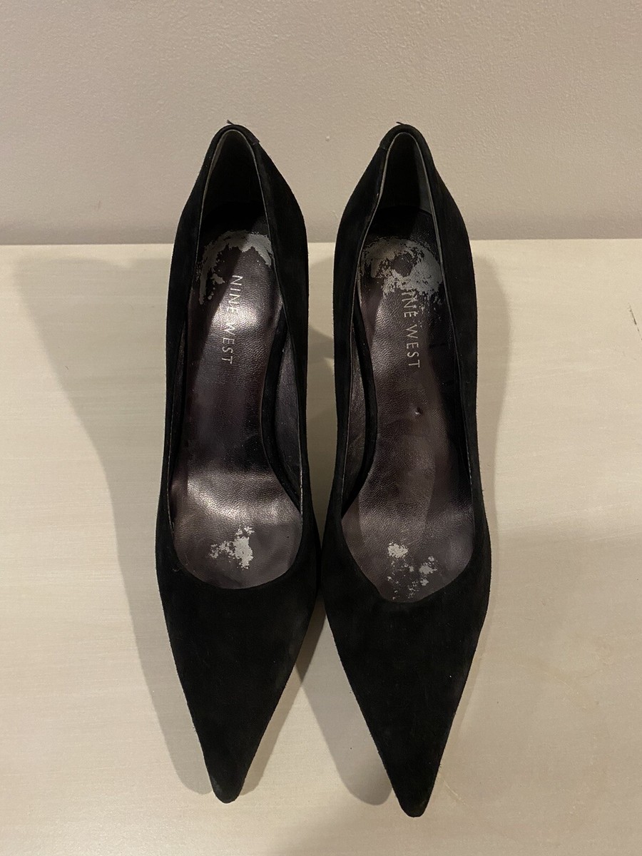 Nine West Womens Heels Pumps Tatiana Black suede size 1/2