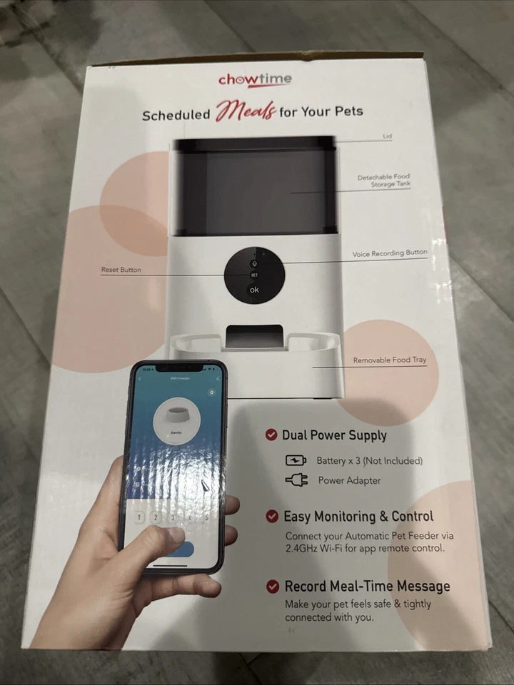 Chow Time Wi-Fi Automatic Pet Feeder - Image 2 of 3