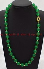 Charming 10mm Natural Green Jade Round Gemstone Beads Necklace Jewelry 18" AAA 