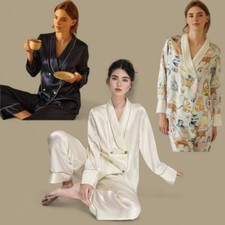 Luxury Pajamas set 100 Mulberry Silk Long Sleeve for Women - for All Seasons, W