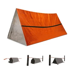 2Person Emergency Shelter Survival Tent Kit Thermal Blanket Waterproof with Rope