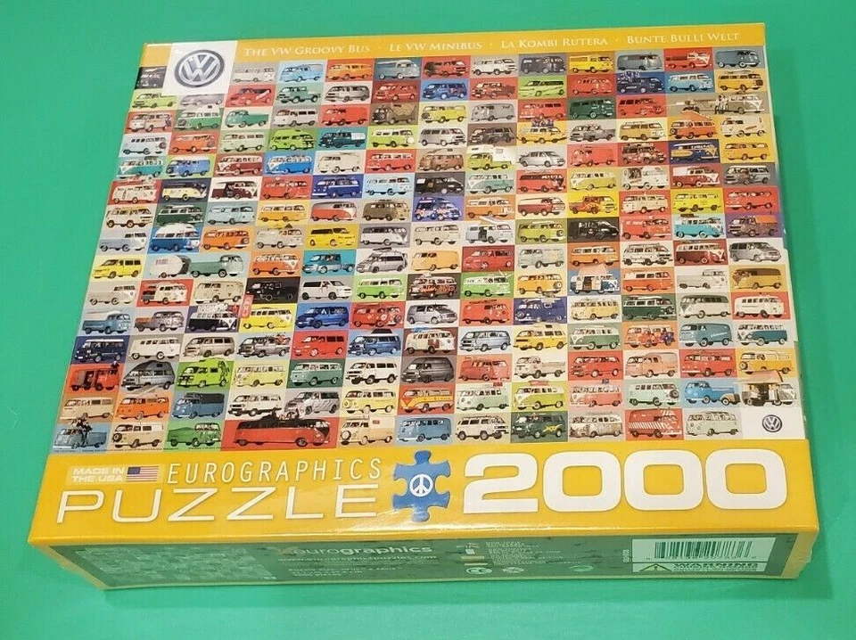 Rompecabezas 2000 piezas Euro Graphics VW Groovy Bus 8220-0783 Foto 2 de 3