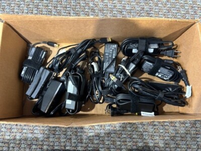 Lot of 10 Genuine Lenovo 45W Square/Rectangle Yellow Tip Charger Adapter