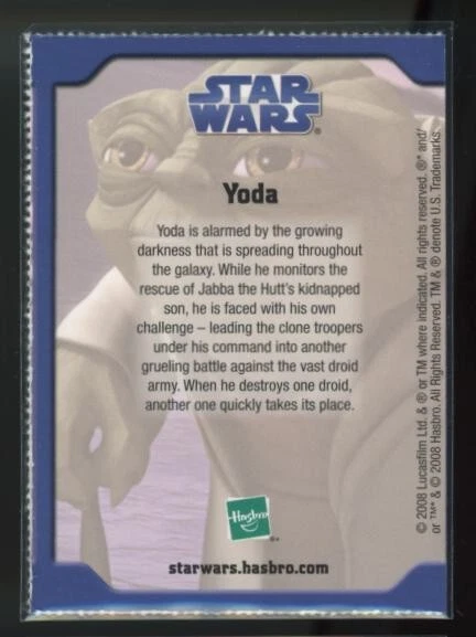 YODA 2008 Star Wars Clone Wars Boston Globe Hasbro Promo Trading Card - Image 2 of 2