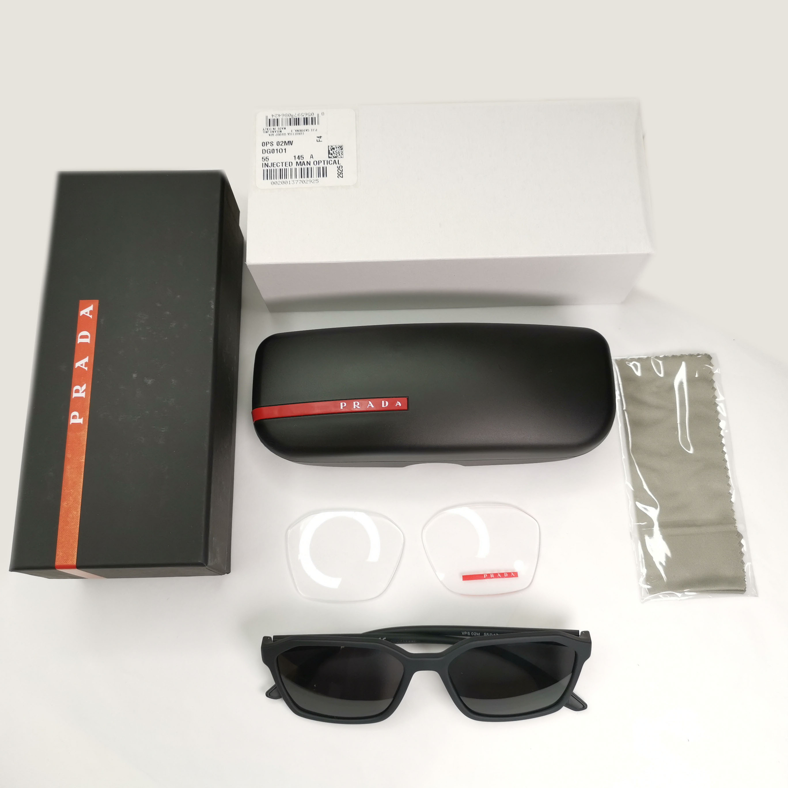 Prada Sunglasses Black Matte Square Angular PS02M… - image 10