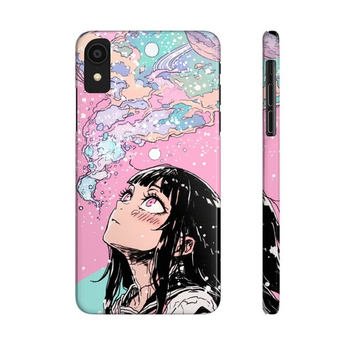 Anime Stargazing Phone Case, Slim Space iPhone Cover, Kawaii Manga Cute Girl - Picture 45 of 49