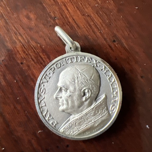 Vintage Pope VI 800 Silber Medaillon ANHÄNGER Charm My Guide Freund Schutz 7/8 - Bild 5 von 8