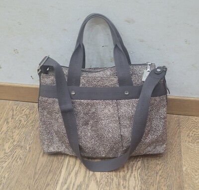 BORBONESE Umhängetasche Handtasche Wachtelmuster Shoulder Bag Tote Bag 