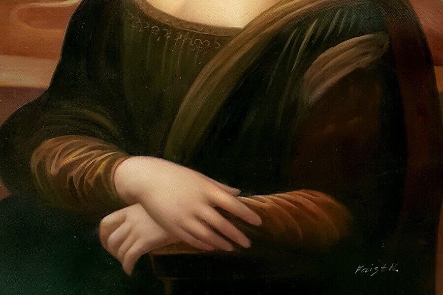 Ölbild Mona Lisa - Leonardo da Vinci Ölgemälde HANDGEMALT, Gemälde 50x70cm