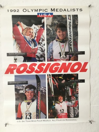 Vintage Original ROSSIGNOL USA Olympic Medalists Ski Poster 1992 - Picture 2 of 11