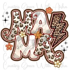 Sublimation Transfer Mama Animal Print Ready To Press Heat Transfer