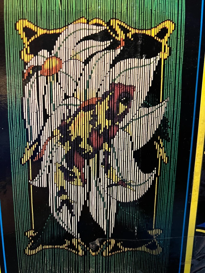 Puerta Rana Flor Bambú Cuentas Puerta Cortina Habitación Divisor Pintado a Mano 3 pies x 7 pies Foto 3 de 4