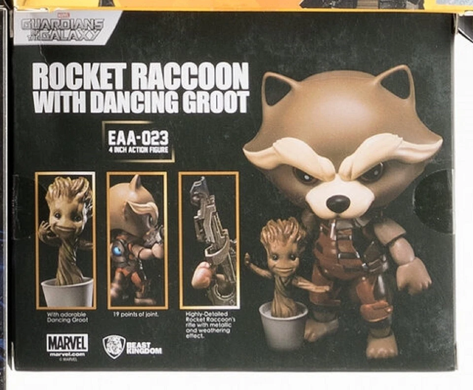 ¡NUEVO! GOTG Rocket Mapache y Dancing Groot Egg Attack Figura Reino Bestia EAA-023 Foto 3 de 4