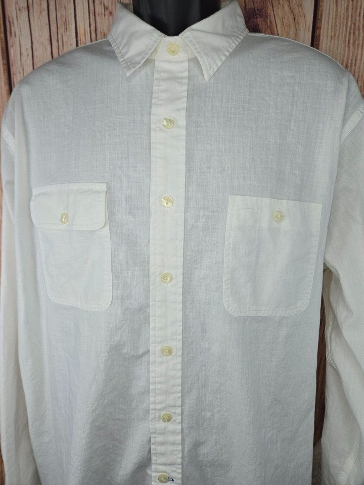 Polo Ralph Lauren XXL White Cotton Sail Type I Shirt Rare Inside