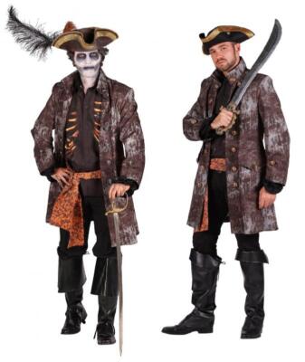 Ghost Pirat Piraten Kostüm Jacke Hemd Seeräuber Piraten Halloween Hut Mantel