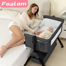 Baby Bassinet, Bedside Sleeper for Baby, Easy Folding Portable Crib with Storage