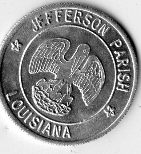 Mardi Gras Doubloon Jefferson Parish 1982 aluminio - Imagen 2 de 2