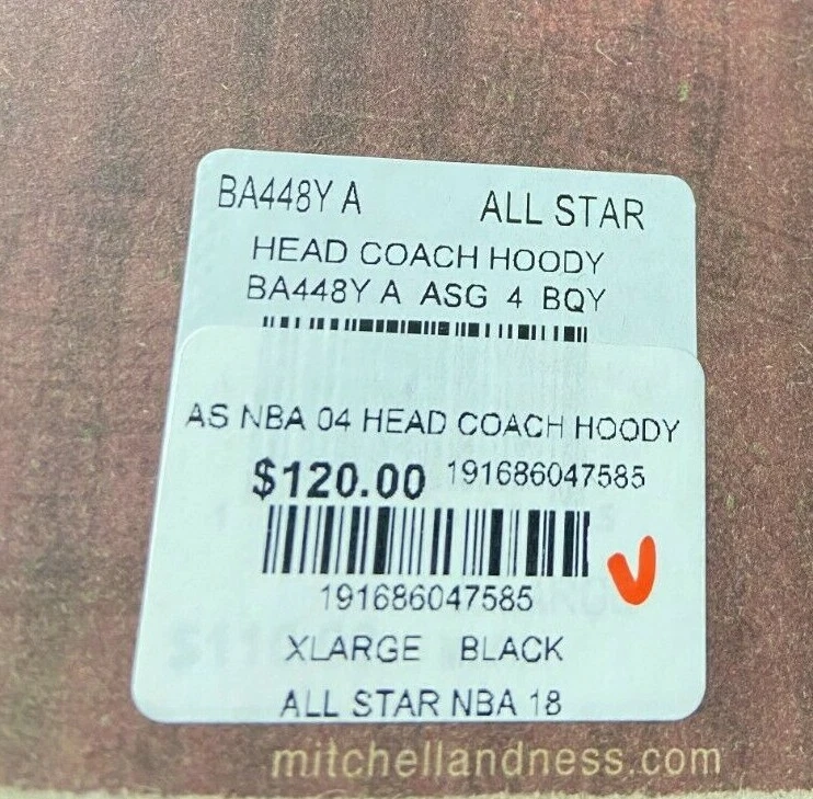 Felpa con cappuccio Mitchell & Ness da uomo 2004 NBA All Star LA Head Coach M L XL 2XL