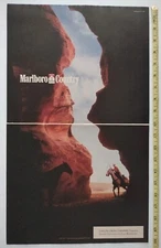 Vintage 1997 Marlboro Country Cigarettes Print Ad Cowboy Horses Desert Rocks