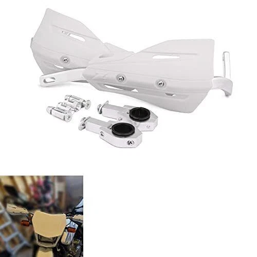 Protectores de manos universales para moto ATV blancos 7/8" 1 1/8" Foto 2 de 4