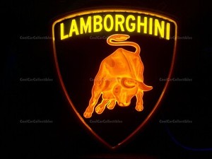 Lamborghini Dealership Sign - Lighted Car Sign - Illuminated  Automobilia Garage