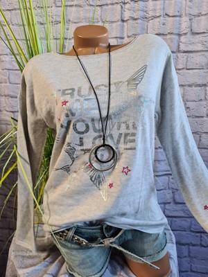 Damen Pullover Grauer Pullover Mit Aufdruck Street One Pulli